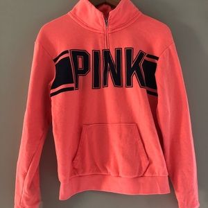 Victoria Secret Pink Coral Quarter Zip